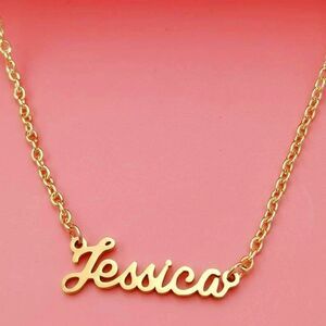 Jessica Golden Nameplate Necklace  - New